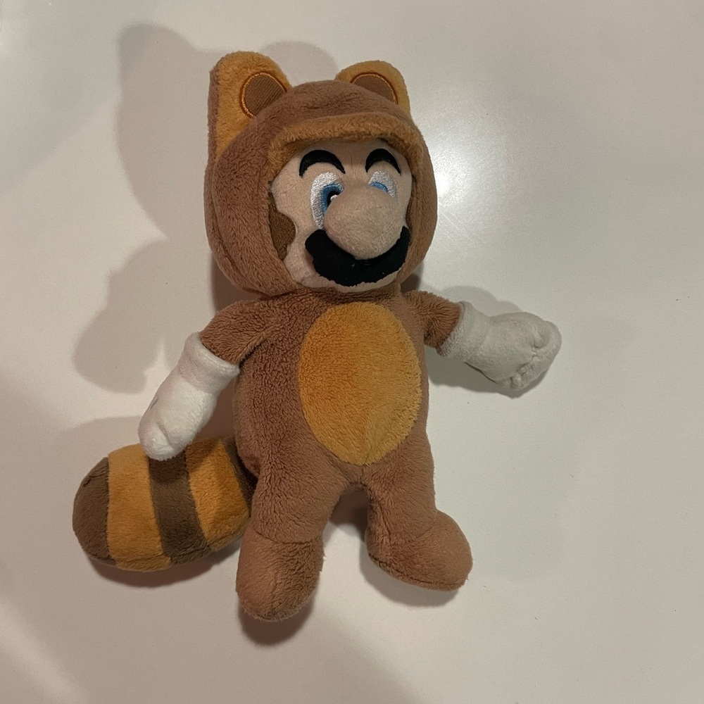 Tanooki Suit Mario Super Mario 3D Land 9” Plush Raccoon Nintendo Little Buddy